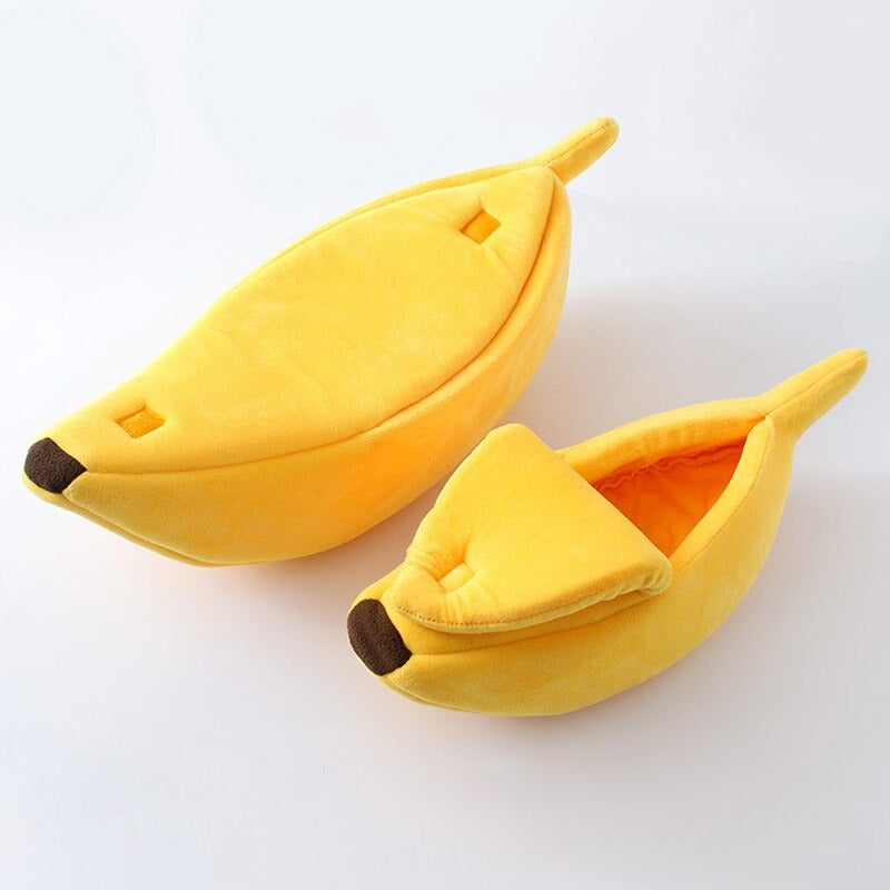 banana-shaped pet bed