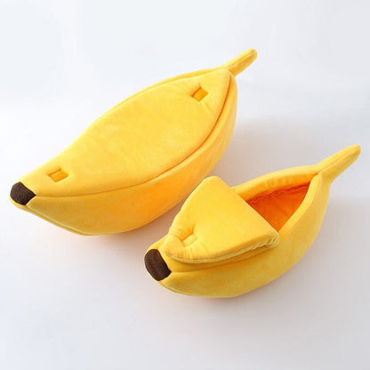 banana-shaped pet bed
