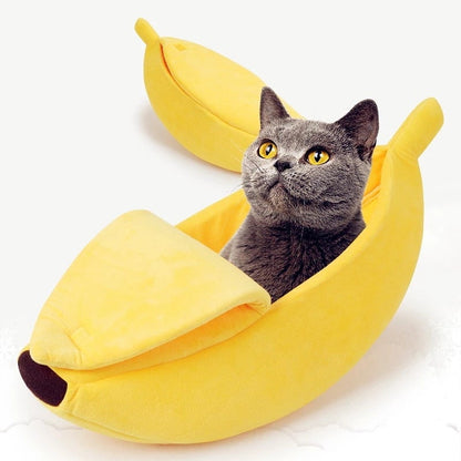 banana-shaped pet bed